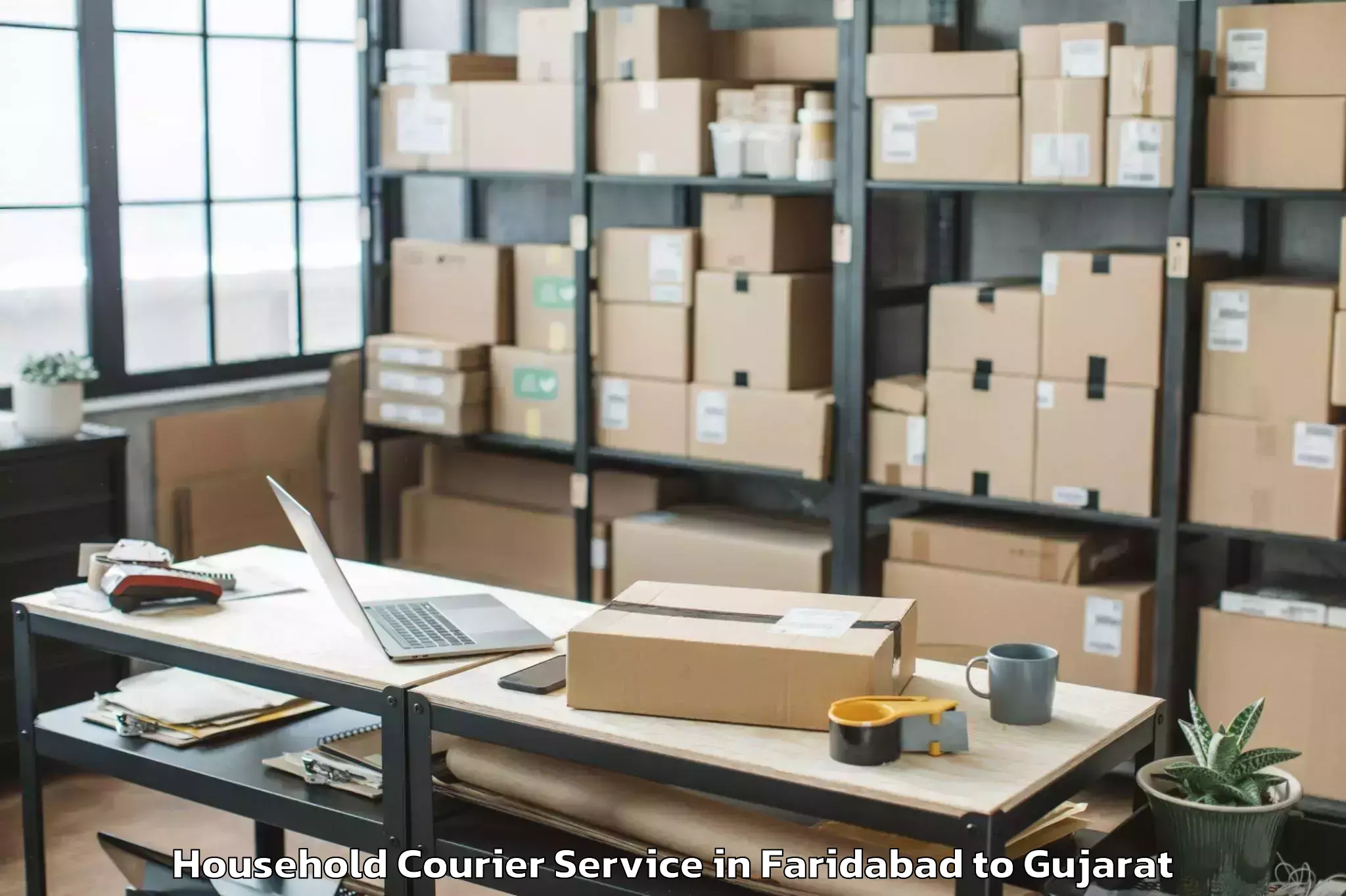 Hassle-Free Faridabad to Dhuvaran Household Courier